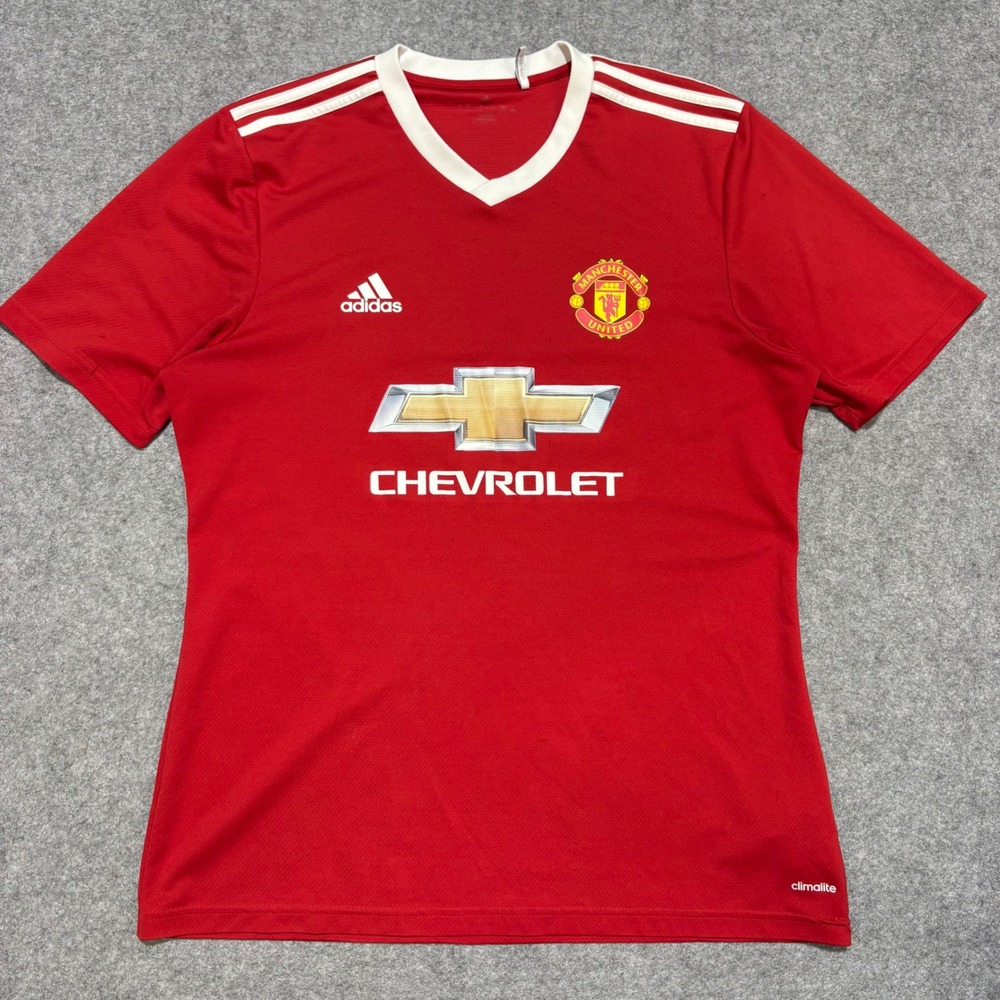 Adidas Manchester United Home Jersey Red Climalite Soccer Shirt Mens Large
